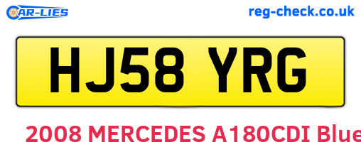 HJ58YRG are the vehicle registration plates.
