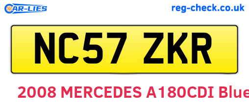 NC57ZKR are the vehicle registration plates.
