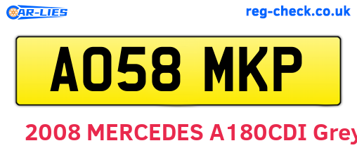 AO58MKP are the vehicle registration plates.