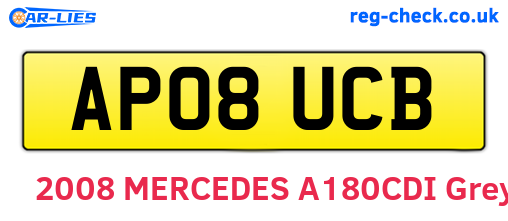 AP08UCB are the vehicle registration plates.
