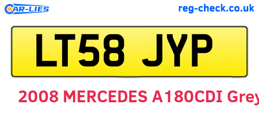 LT58JYP are the vehicle registration plates.