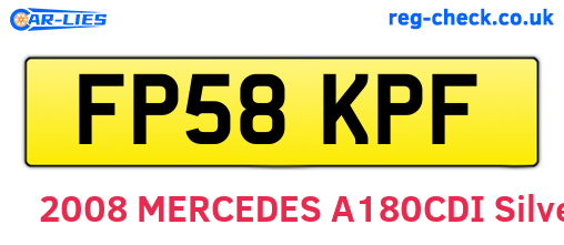 FP58KPF are the vehicle registration plates.
