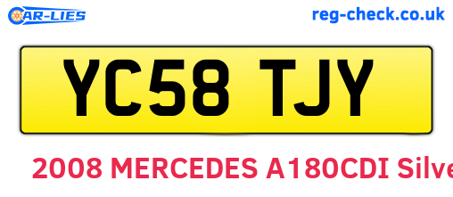 YC58TJY are the vehicle registration plates.