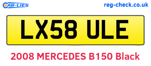 LX58ULE are the vehicle registration plates.