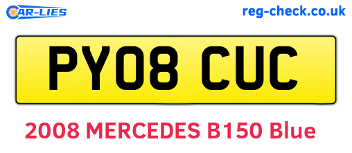 PY08CUC are the vehicle registration plates.