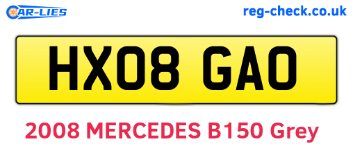 HX08GAO are the vehicle registration plates.