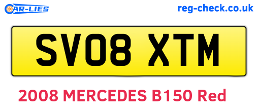 SV08XTM are the vehicle registration plates.