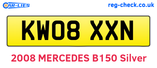 KW08XXN are the vehicle registration plates.