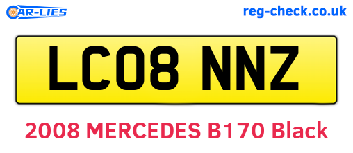 LC08NNZ are the vehicle registration plates.
