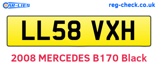 LL58VXH are the vehicle registration plates.