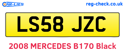 LS58JZC are the vehicle registration plates.