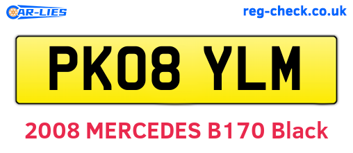 PK08YLM are the vehicle registration plates.
