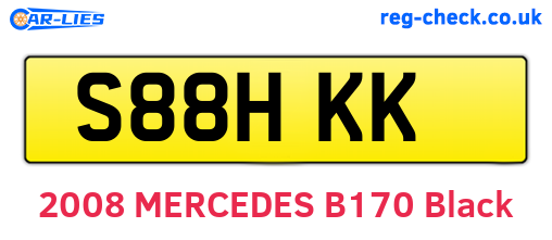 S88HKK are the vehicle registration plates.