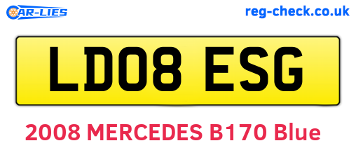 LD08ESG are the vehicle registration plates.
