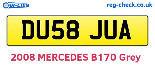 DU58JUA are the vehicle registration plates.