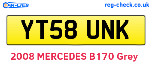 YT58UNK are the vehicle registration plates.