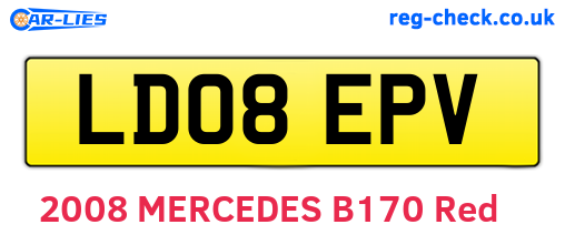 LD08EPV are the vehicle registration plates.