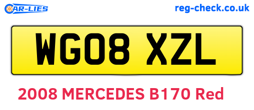 WG08XZL are the vehicle registration plates.