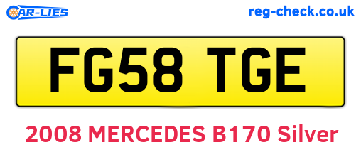 FG58TGE are the vehicle registration plates.