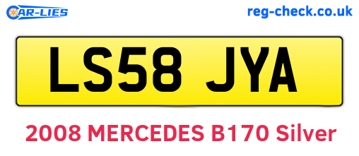 LS58JYA are the vehicle registration plates.