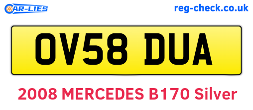 OV58DUA are the vehicle registration plates.