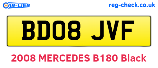 BD08JVF are the vehicle registration plates.