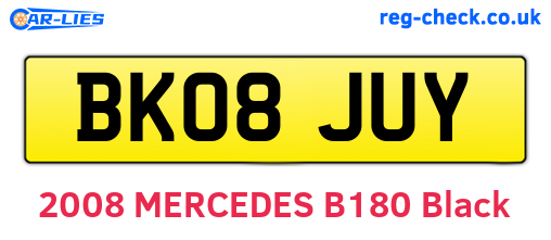 BK08JUY are the vehicle registration plates.