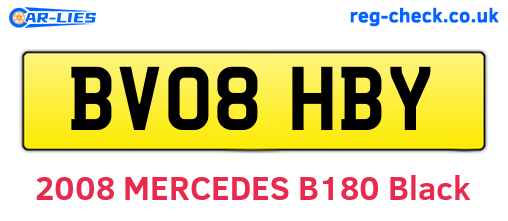 BV08HBY are the vehicle registration plates.