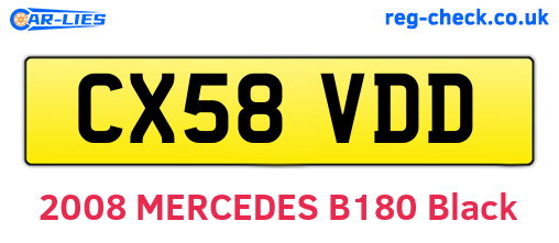 CX58VDD are the vehicle registration plates.