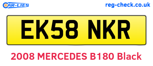 EK58NKR are the vehicle registration plates.