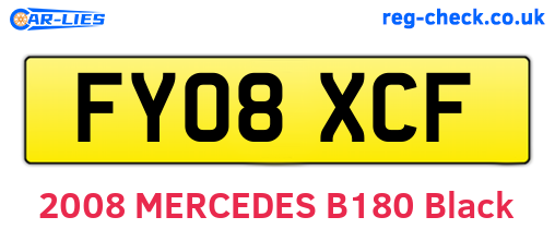 FY08XCF are the vehicle registration plates.