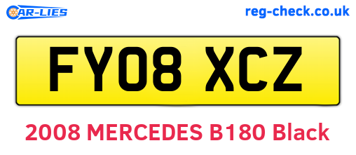 FY08XCZ are the vehicle registration plates.
