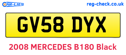 GV58DYX are the vehicle registration plates.