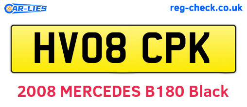 HV08CPK are the vehicle registration plates.