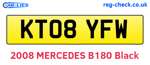 KT08YFW are the vehicle registration plates.