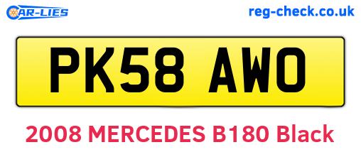 PK58AWO are the vehicle registration plates.