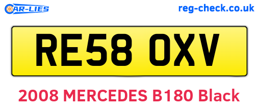 RE58OXV are the vehicle registration plates.