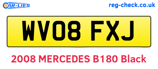 WV08FXJ are the vehicle registration plates.