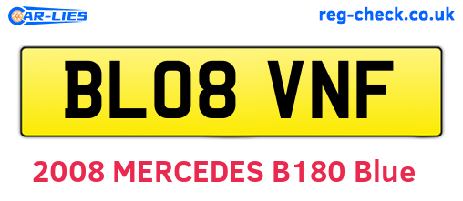 BL08VNF are the vehicle registration plates.