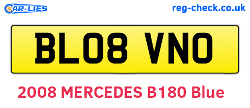 BL08VNO are the vehicle registration plates.