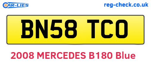 BN58TCO are the vehicle registration plates.