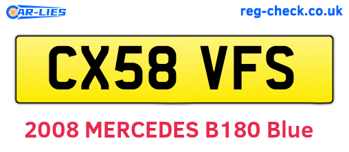 CX58VFS are the vehicle registration plates.