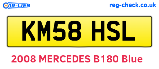 KM58HSL are the vehicle registration plates.