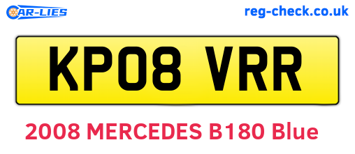 KP08VRR are the vehicle registration plates.