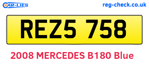 REZ5758 are the vehicle registration plates.