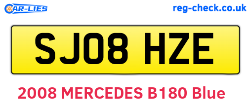 SJ08HZE are the vehicle registration plates.