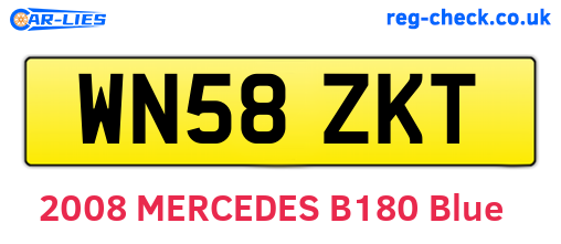 WN58ZKT are the vehicle registration plates.