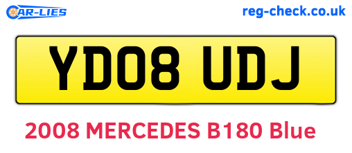 YD08UDJ are the vehicle registration plates.
