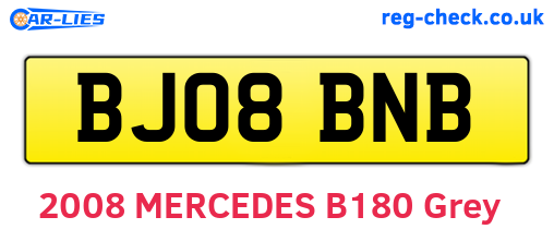 BJ08BNB are the vehicle registration plates.