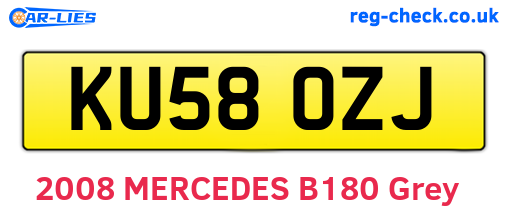 KU58OZJ are the vehicle registration plates.